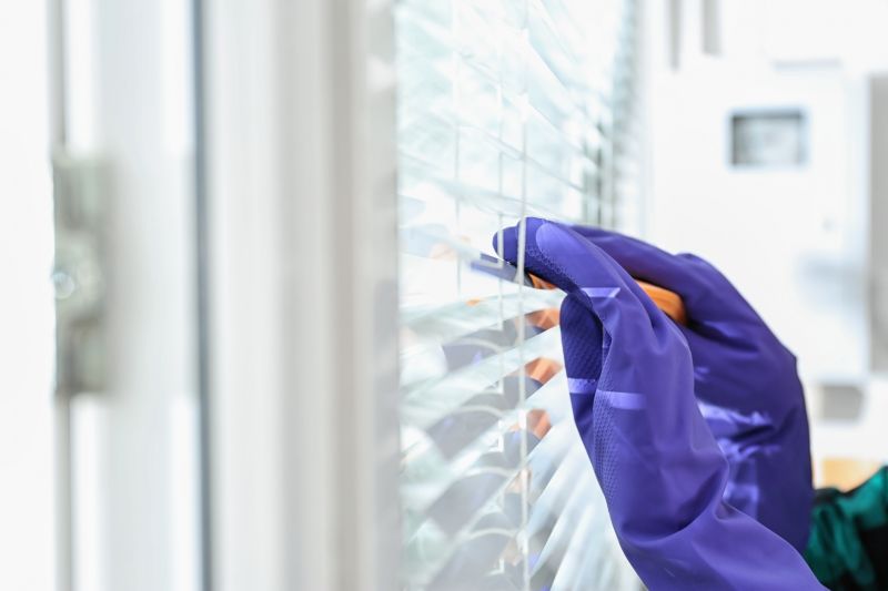 Close-up of Window Blind Installation